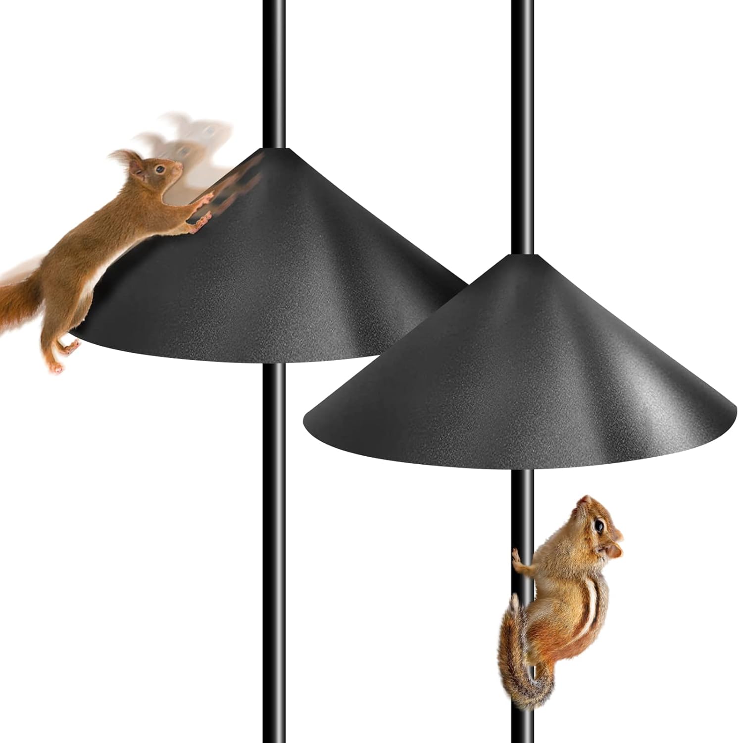 14 Inch Wide Squirrel Baffle for Bird Feeder Pole, HEROWEN 2023 New Wrap Around Squirrel Baffle Protects Hanging Bird Feeders, PP Squirrel Proof Baffle for Bird Feeder Pole (2 Pack)