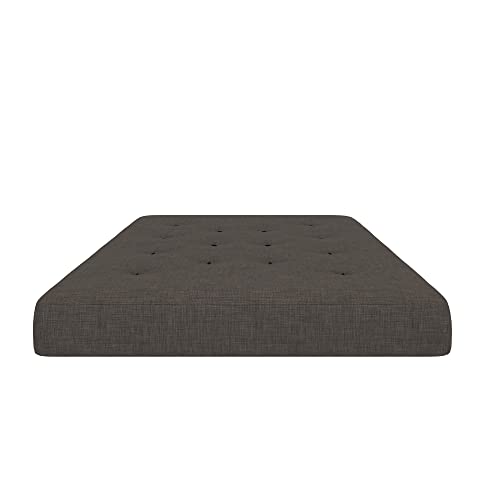 Futon Mattress with Pocket Spring Coil, Full, Taupe Gray S1575