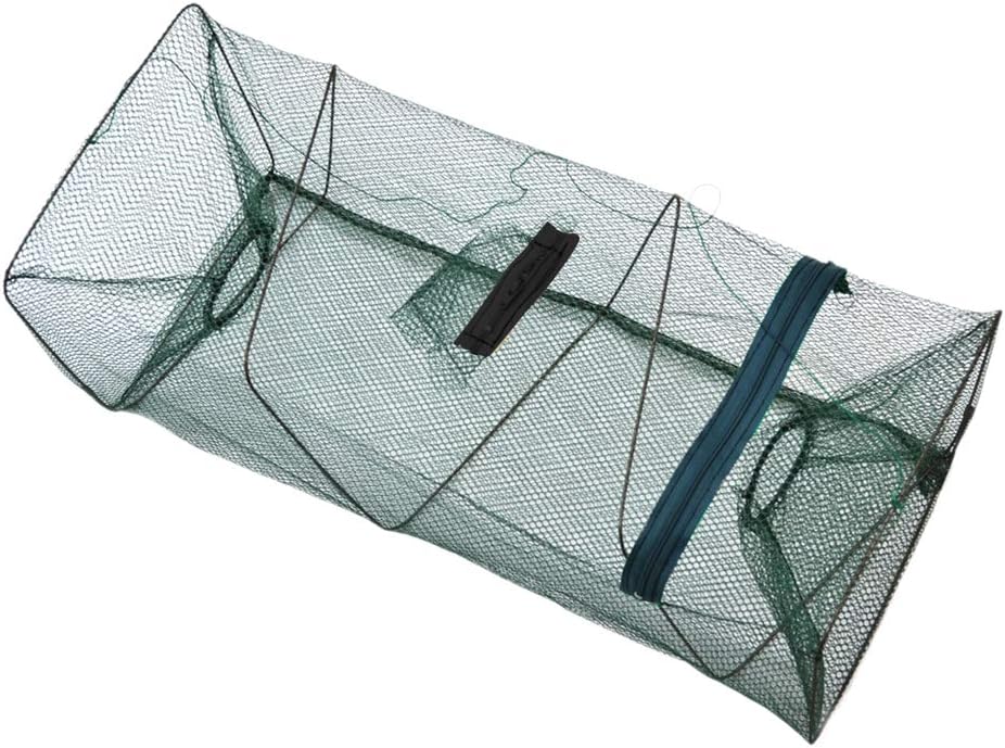 Collapsible Fishing Trap Net,Fish Shrimp Minnow Crayfish Crab Baits Cast Mesh Trap Automatic Fishing Nets (Green)