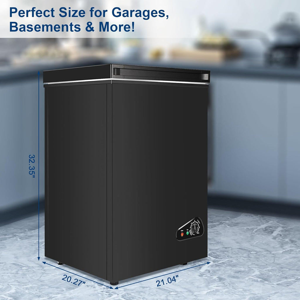 Compact Chest Freezer 4.0 cu ft with Removable Basket V763