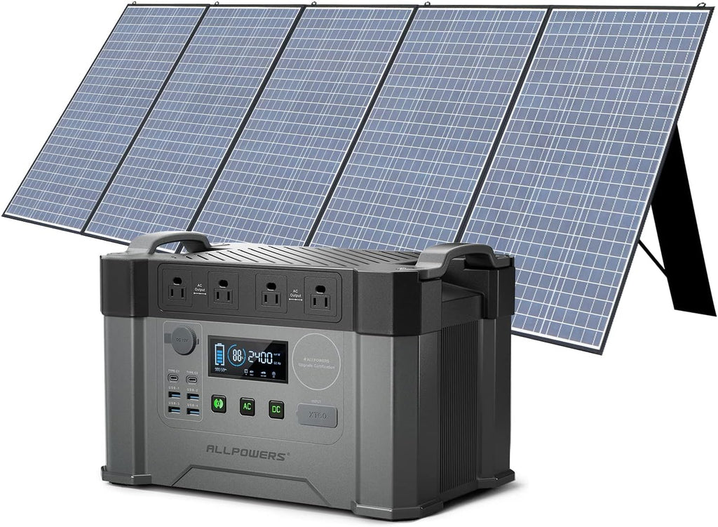 ALLPOWERS Solar Generator with Panels Included 2000W Portable Power Station with Portable Solar Panel 400W, Solar Power for Van House Outdoor Camping Emergency