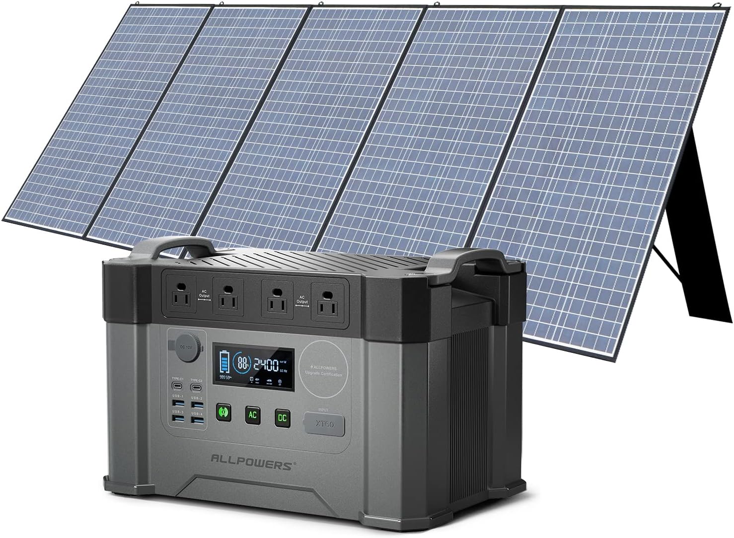 ALLPOWERS Solar Generator with Panels Included 2000W Portable Power Station with Portable Solar Panel 400W, Solar Power for Van House Outdoor Camping Emergency