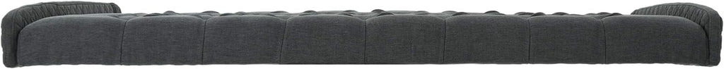 Wingback Tufted Fabric Headboard, Queen / Full, Dark Gray / Black T61067