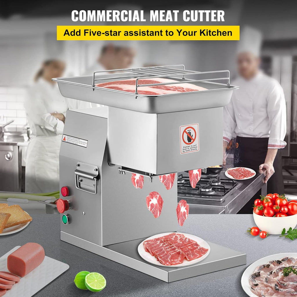 Commercial Meat Cutter Machine 1100 LB/H 3mm Stainless Steel Electric Food Slicer Z71032