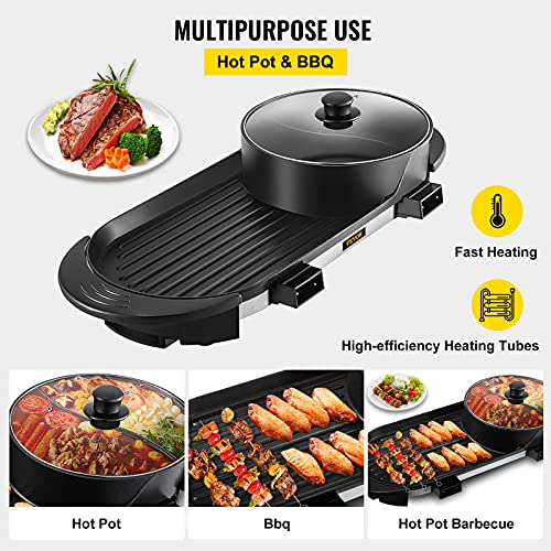 Foldable Electric Hot Pot and BBQ Grill with Dual Temp Control I922