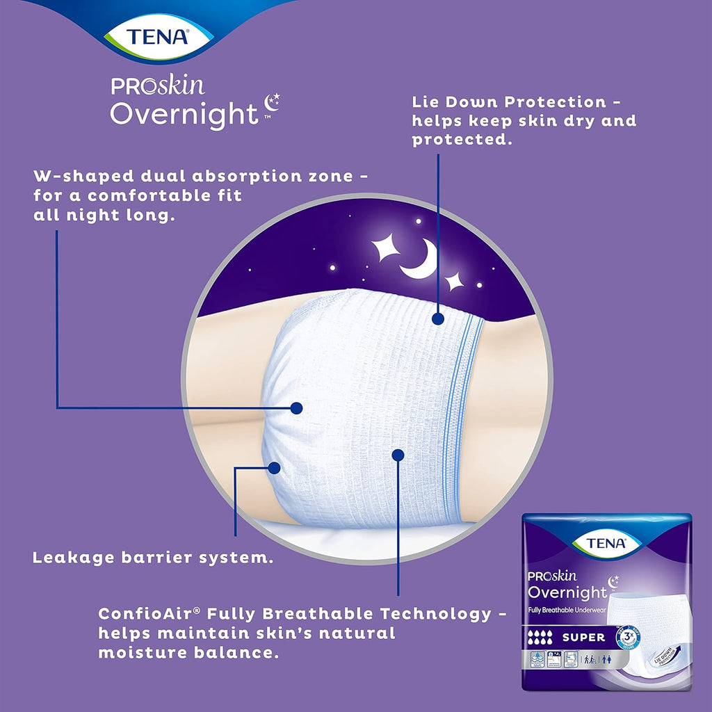 Overnight Super Protective Incontinence Underwear, Heavy Absorbency, Unisex, Large, 14 Count T96702