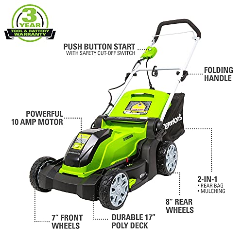 Corded Electric Lawn Mower 17-Inch 10 Amp N132