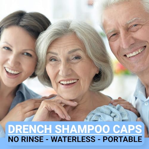 No Water Rinse Free Shampoo Caps with Aloe Vera and Vitamin E, 24 Count D723334