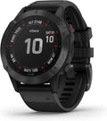 Garmin Fenix 6 Pro, Premium Multisport GPS Watch, Features Mapping, Music, Grade-Adjusted Pace Guidance and Pulse Ox Sensors, Black (Renewed)