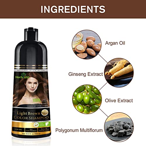 Hair Color Shampoo for Gray Hair, Dark Brown, Ammonia-Free P7986