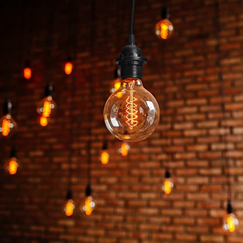 6 Pack Plug-in Hanging Light Kit with On/Off Switch, 12 FT Cord, Black O127830