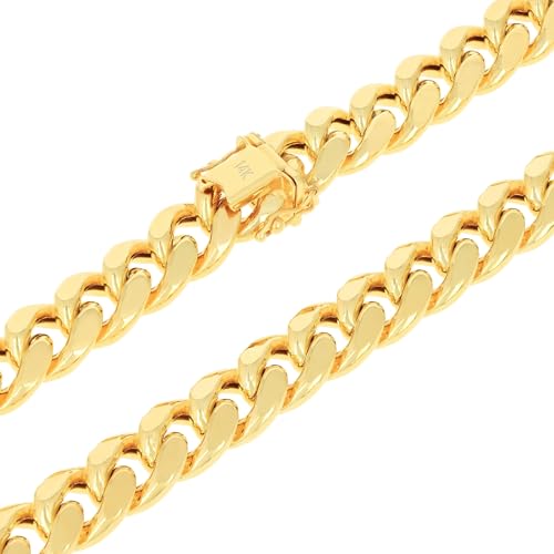 14k Yellow Gold Miami Cuban Link Chain Necklace A9895