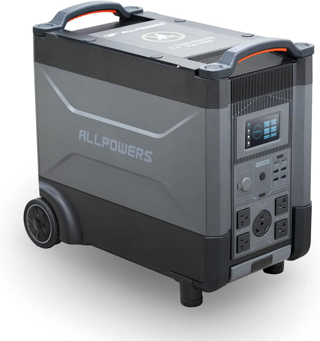 ALLPOWERS R4000 Portable Power Station, 3456Wh LiFePO4 Portable Home Battery, Huge 3600W AC Output x5, 1.2H Fast Charge, UPS Solar Generator For Home Use RV Travel Outdoor Camping