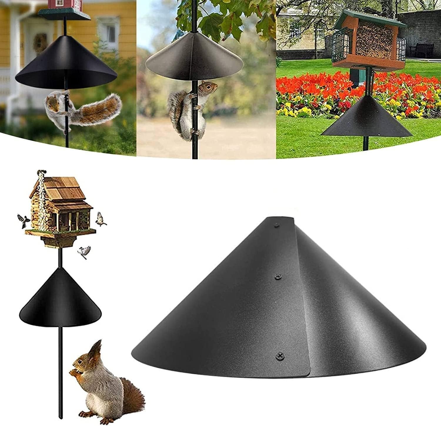 Squirrel Baffle for Bird Feeder Pole, Wrap Around, PP, 2 Pack Z2163
