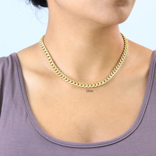 14k Yellow Gold 6.5mm Miami Cuban Link Chain Pendant Necklace A4474