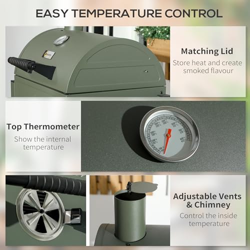 Charcoal BBQ Grill with 235 sq.in. Cooking Area, Tabletop Outdoor Barbecue L2079