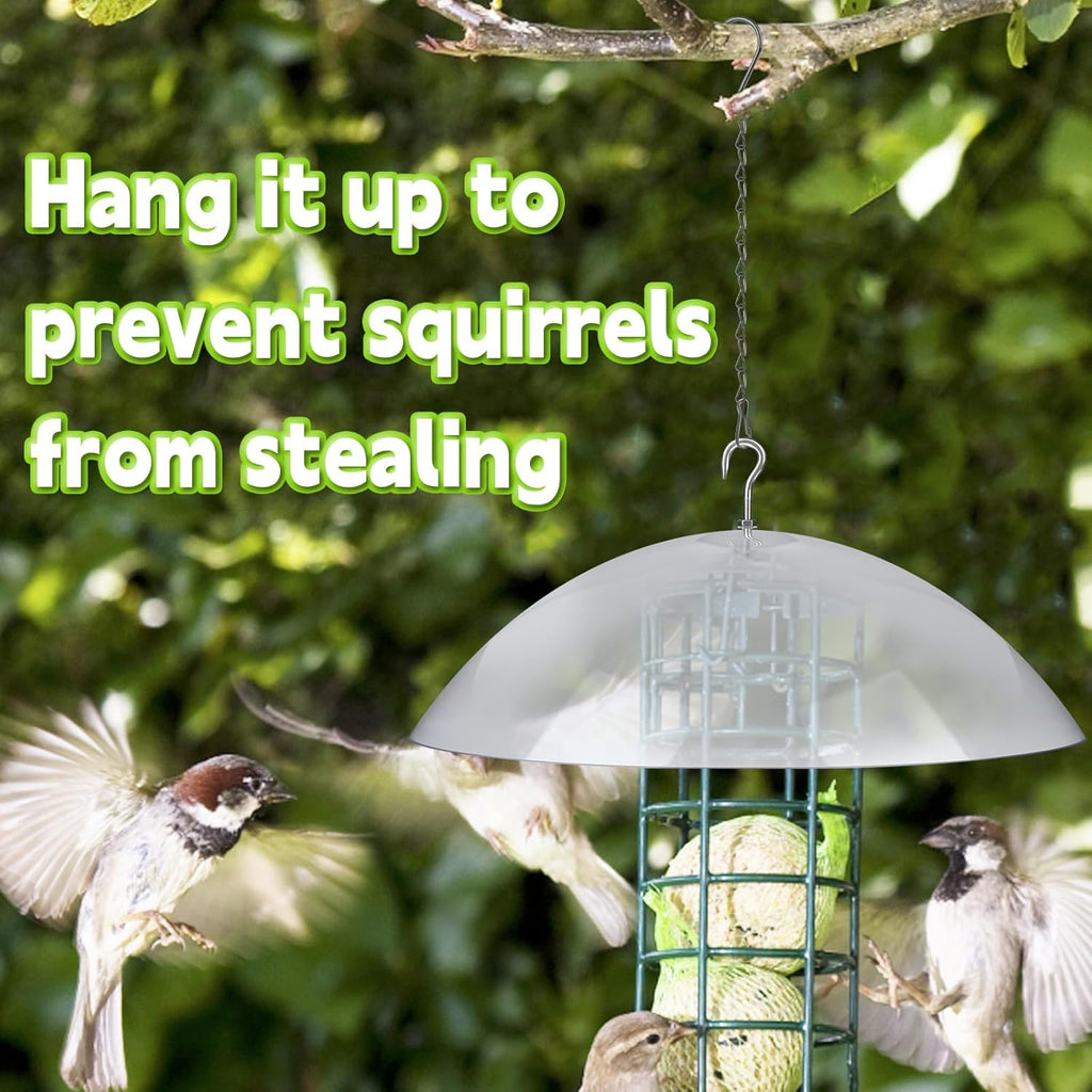 Bird Feeder Protective Dome Cover with Chains for Outdoor Hanging R555