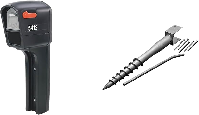 Step2 541299 MailMaster Plus Mailbox, Black & Mayne 580D-BK Ground Screw, Silver