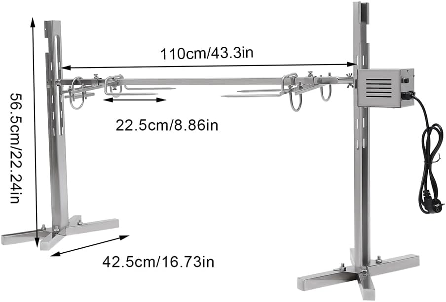 Electric Rotisserie Grill with Adjustable Height for Outdoor BBQ R63250