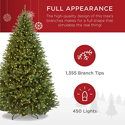 6ft Pre-Lit Douglas Fir Artificial Christmas Tree with 450 Warm White Lights T51460