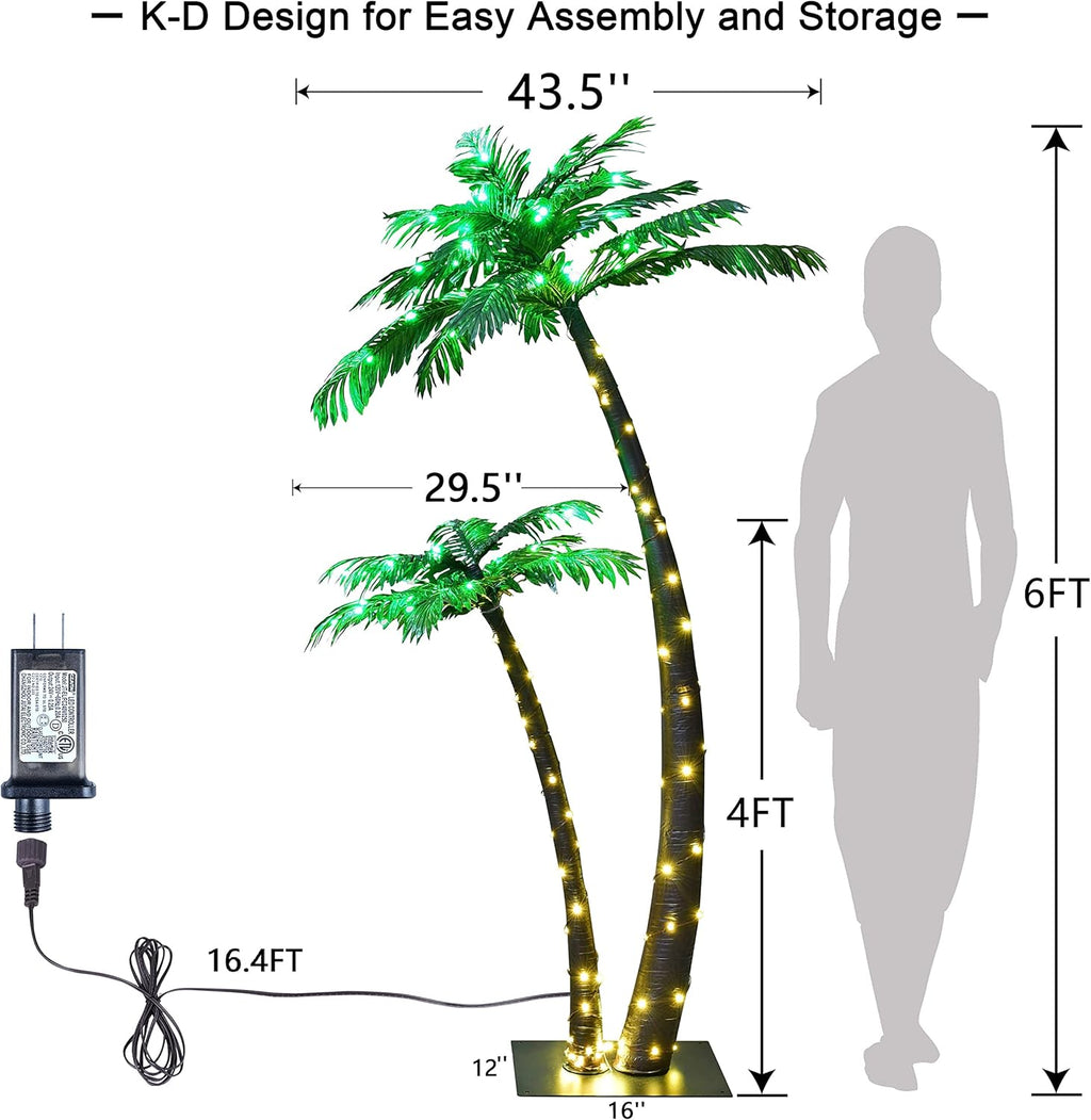Palm Tree Decor 184LED for Outdoor Patio Party Garden N95946