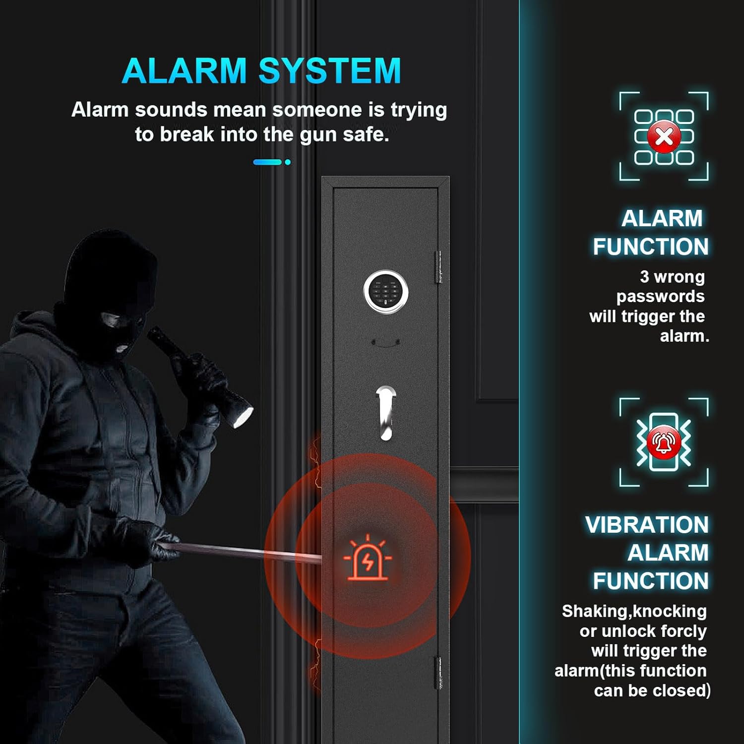 Rifle Gun Safe Cabinet with Digital Keypad and LED Light K29582