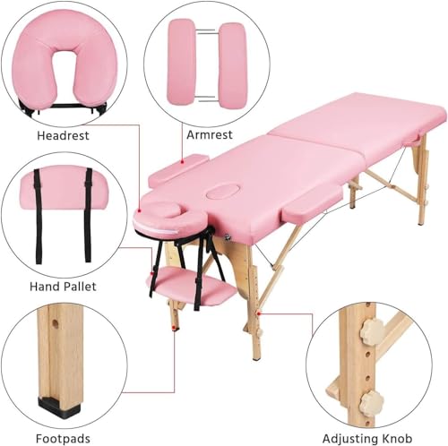 Portable Folding Massage Table 84" with Carry Case, Height Adjustable Salon Bed C324