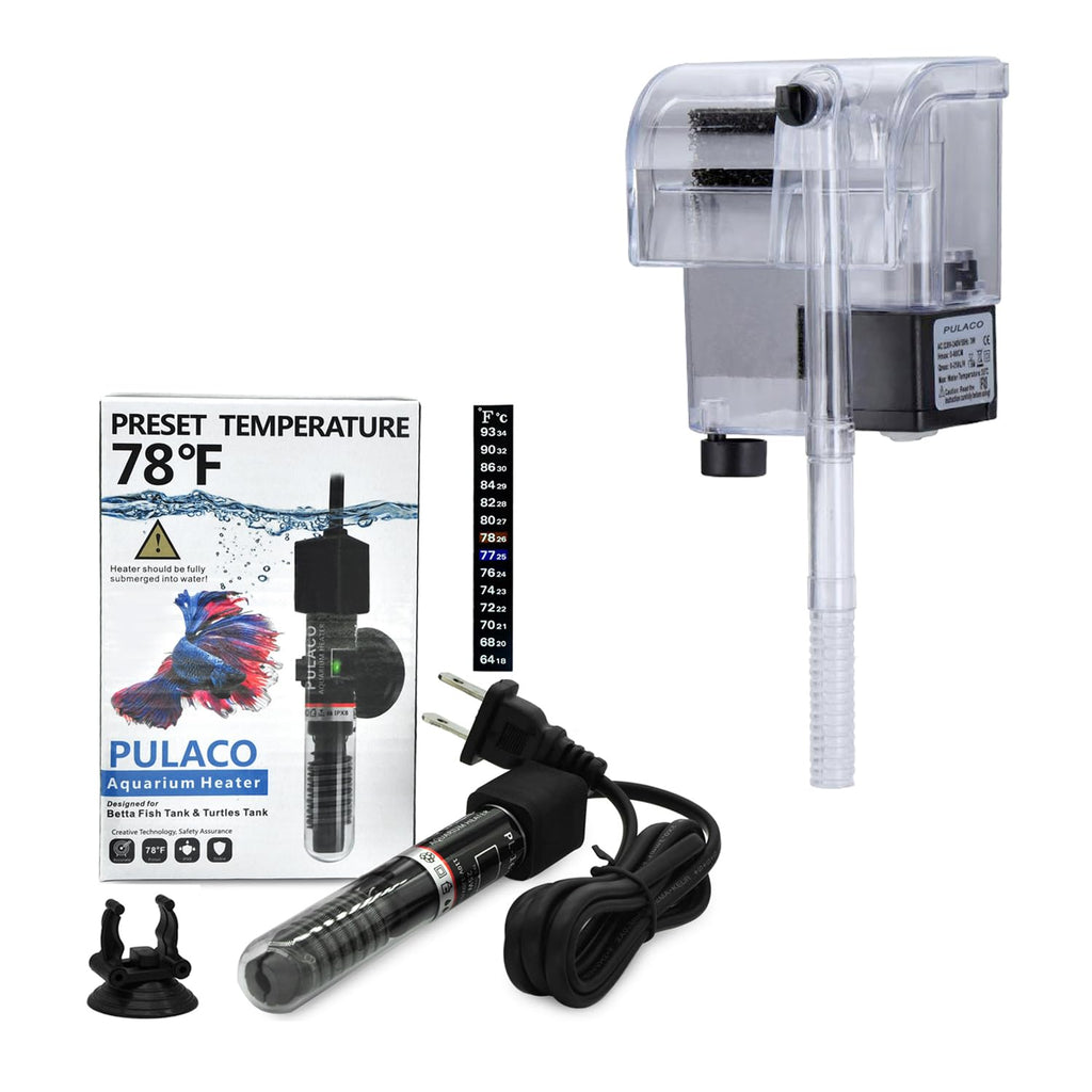 PULACO Aquarium Heater and Aquarium Filter