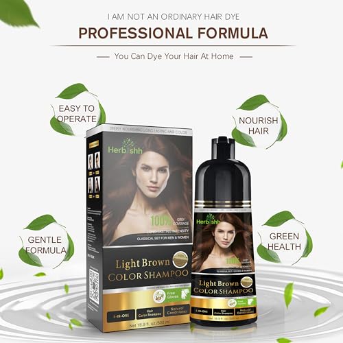 Hair Color Shampoo for Gray Hair, Dark Brown, Ammonia-Free P7986