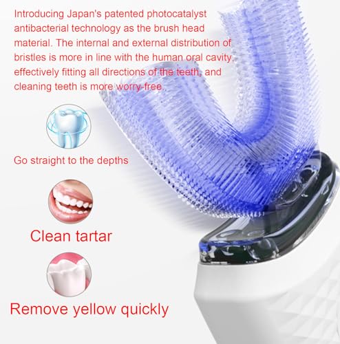 U-Shaped 360° Automatic Ultrasonic Toothbrush, IPX7 Waterproof, Wireless Charging J879504