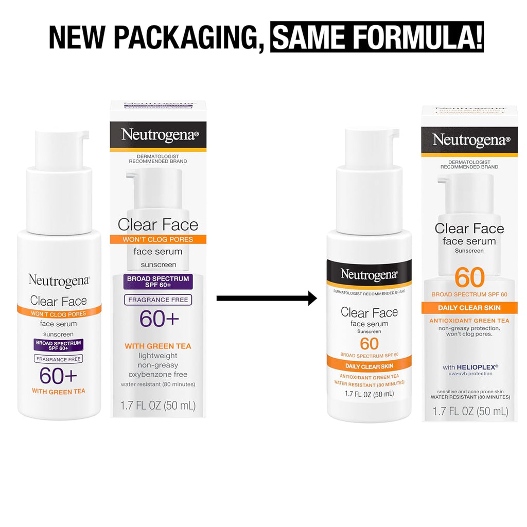 Face Serum Sunscreen SPF 60, Non-Comedogenic, Lightweight UVA/UVB Protection B42012
