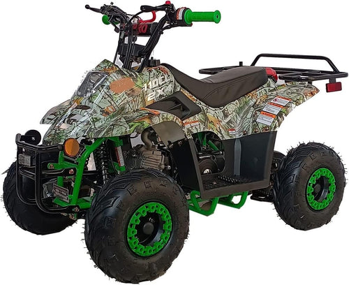Upgraded 110cc Fully Automatic Gas ATV Youth Strong 4 wheeler for kids Children youth (New Tree Camo color) (Factory Packaged)