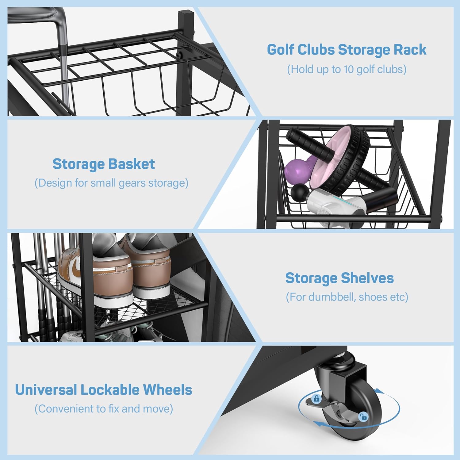 Weight Rack for Dumbbells, Home Gym Storage for Yoga Mat Kettlebells and Gym Equipment N408