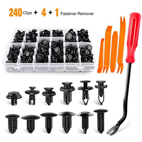 240PCS Bumper Retainer Clips Car Plastic Rivets Fasteners Push Retainer Kit Auto Push Pin Rivets Set L9665