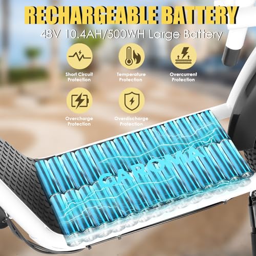 Adult Electric Scooter with 500Wh Battery, 30 Miles Range, 20" Fat Tire E341