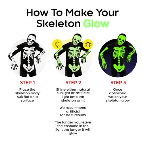 Adult Skeleton Costume Glow in Dark I593