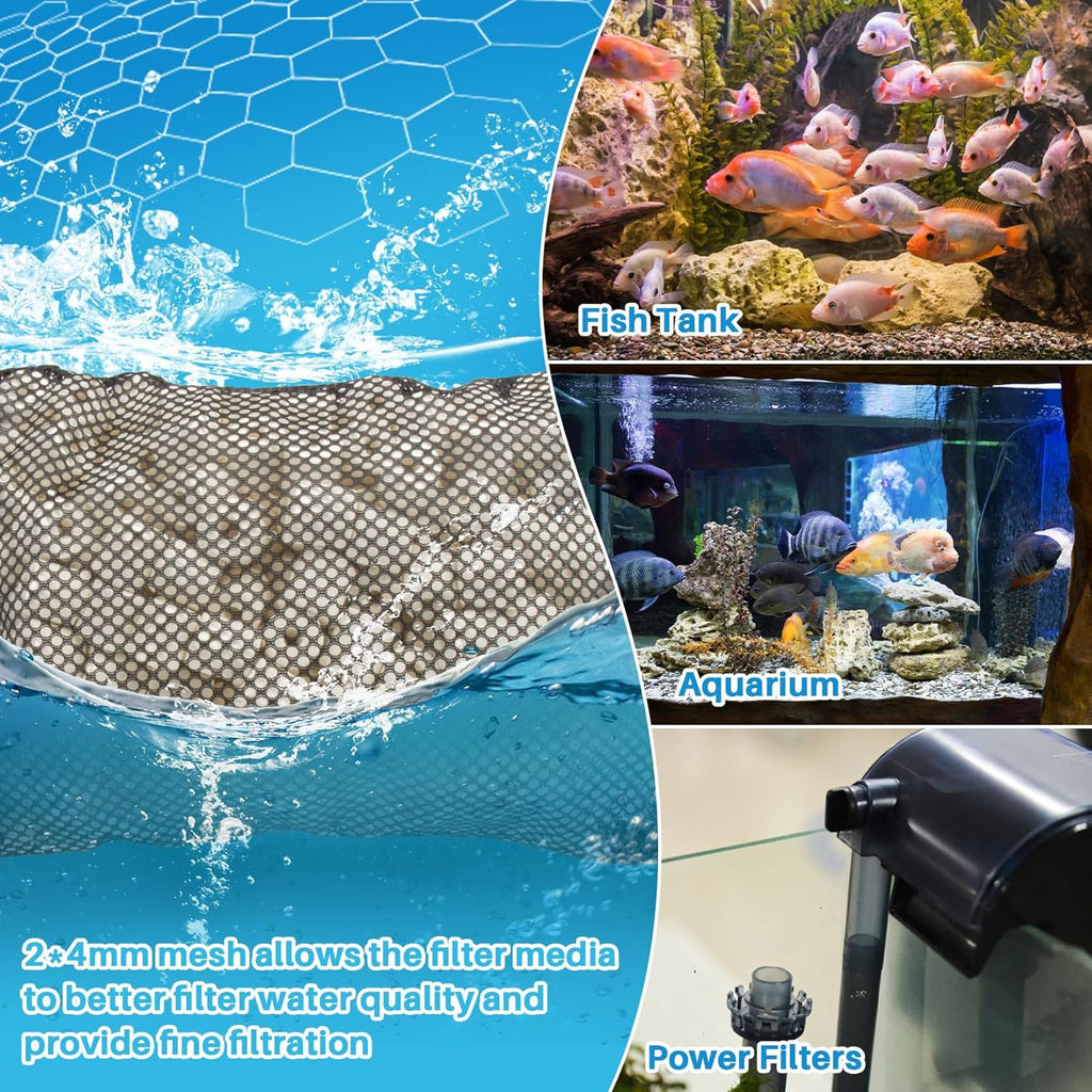 Aquarium Filter Media Bags with Zipper for Fish Tank Pond Q486924
