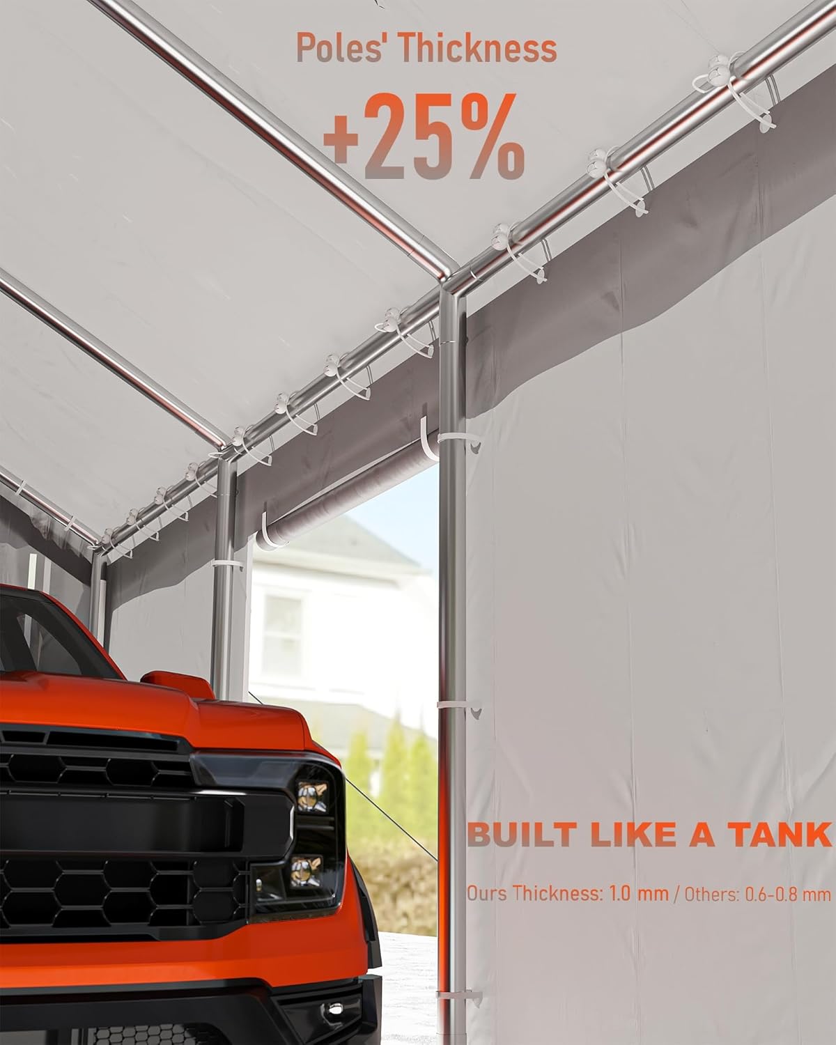 Carport 13x20 Heavy Duty Portable Garage with Waterproof Canopy and Doors X1547