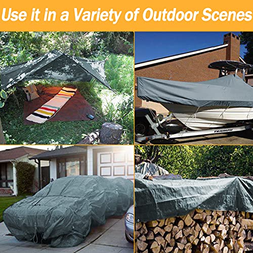 50x100 ft 6 Mil Waterproof UV Resistant Poly Tarpaulin with Reinforced Edges J9198