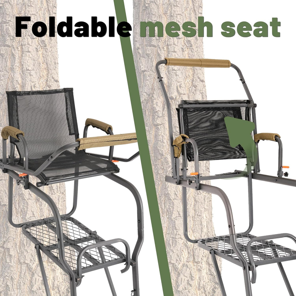 Ladder Tree Stand for Hunting with Mesh Seat Steel Z40000