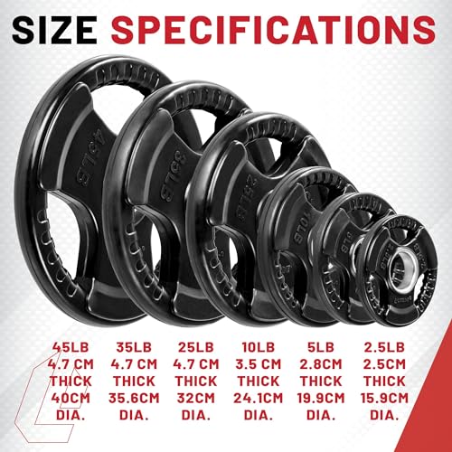 Rubber Coated Olympic Weight Set with Bar and Spring Clips Q432976