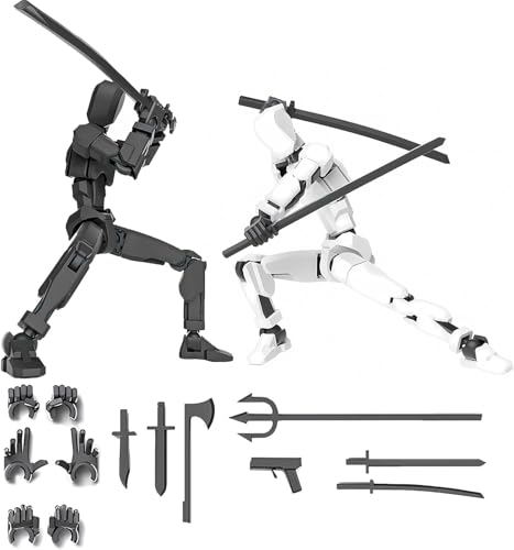 T13 Action Figure 3D Printed Multi-Jointed Movable T13 Lucky 13 Dummy 13 Nova 13 Robot 13 Action Figure Desktop Decorations for Game Lovers (Coffee)