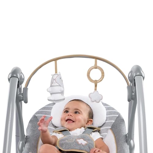 2-in-1 Portable Baby Swing & Infant Seat with Vibrations and Nature Sounds T7354
