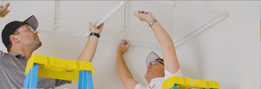 Adjustable Height Overhead Garage Door Ceiling Triple L Shaped Platform A65335