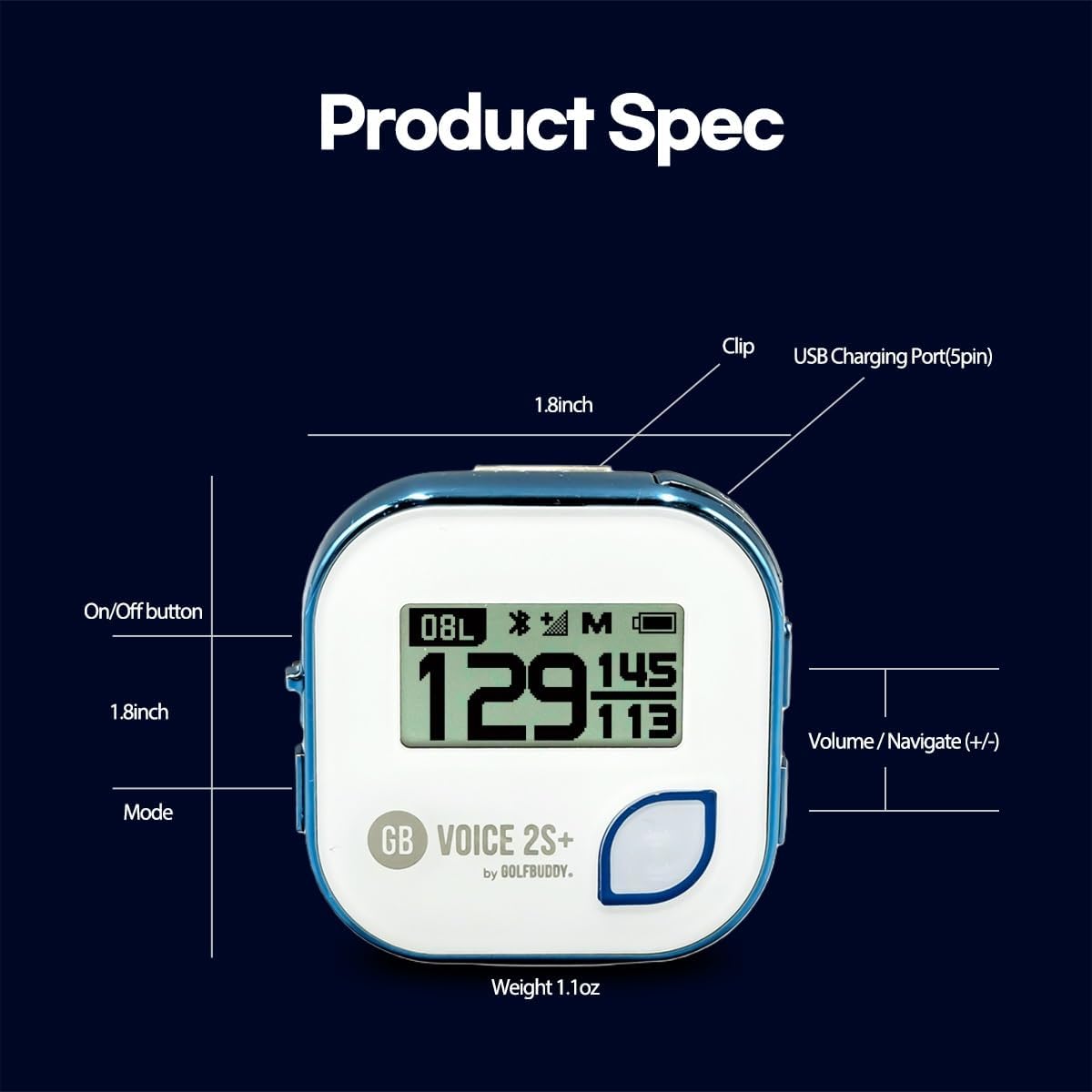 Talking GPS Golf Rangefinder with Slope Mode, 18-Hour Battery, 40,000 Preloaded Courses W945