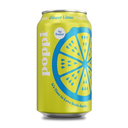 Poppi Ginger Lime Prebiotic Soda, 12 Fl Oz Can
