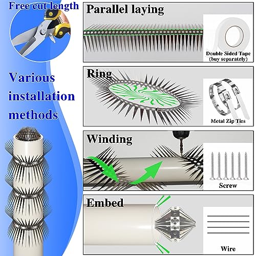 Bird Spikes for Bird Feeder Poles and Fences, 40 Inches T968