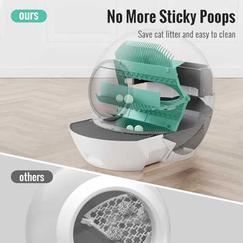 Automatic Self Cleaning Cat Litter Box for Multi Cats, 60L with Safety Protection H74738
