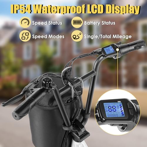 Adult Electric Scooter with 500Wh Battery, 30 Miles Range, 20" Fat Tire E341