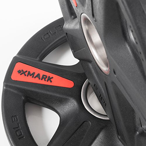 Olympic Weight Plate Set with 7' Bar, Rubber Coated, for Home Gyms K425